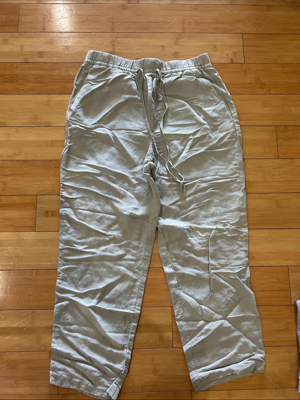 H&M Light Gray Women's Drawstring Linen
